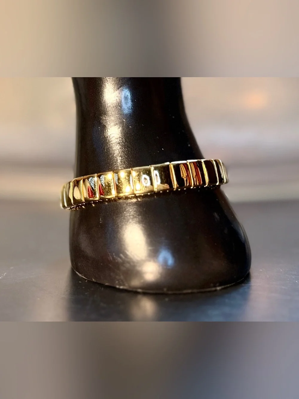 Vintage Signed Napier Gold Tone Cube Link Bracelet